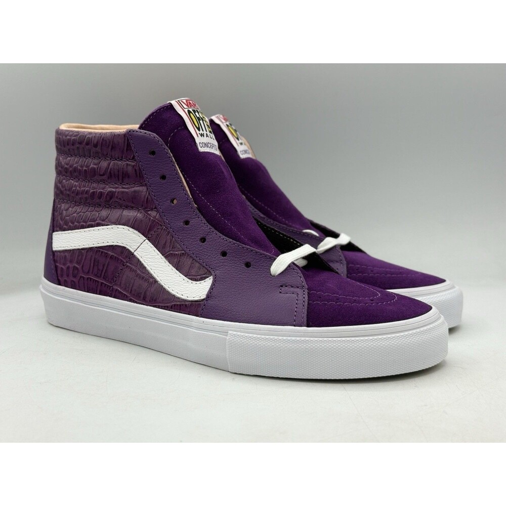 Vans x Concepts Sk8-Hi S Purple Croc Embossed Leather Shoes Men’s Size 10.5